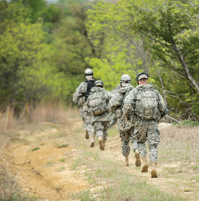 ROTC maneuvers in the woods